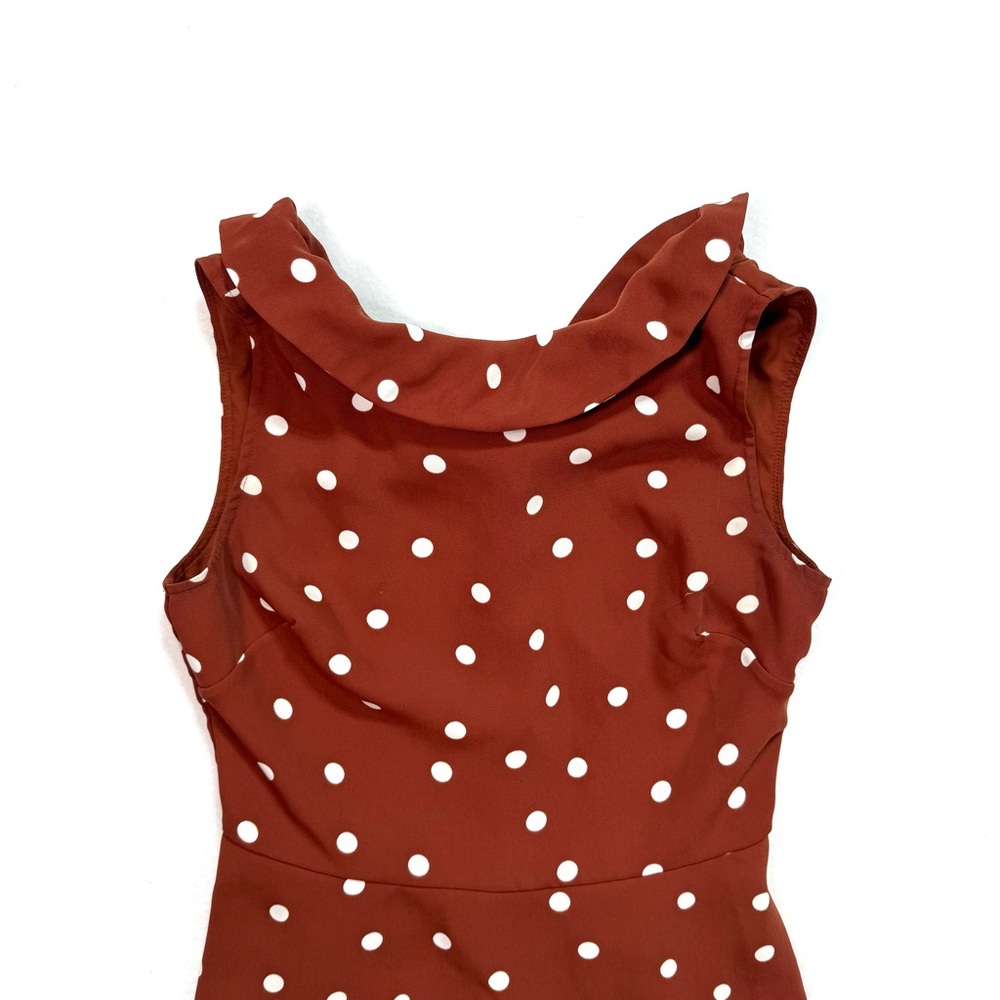 Boden Women's Sleeveless Dress Size 4 4R UK 8 8R Red Polka Dot Full Length - Picture 2 of 7